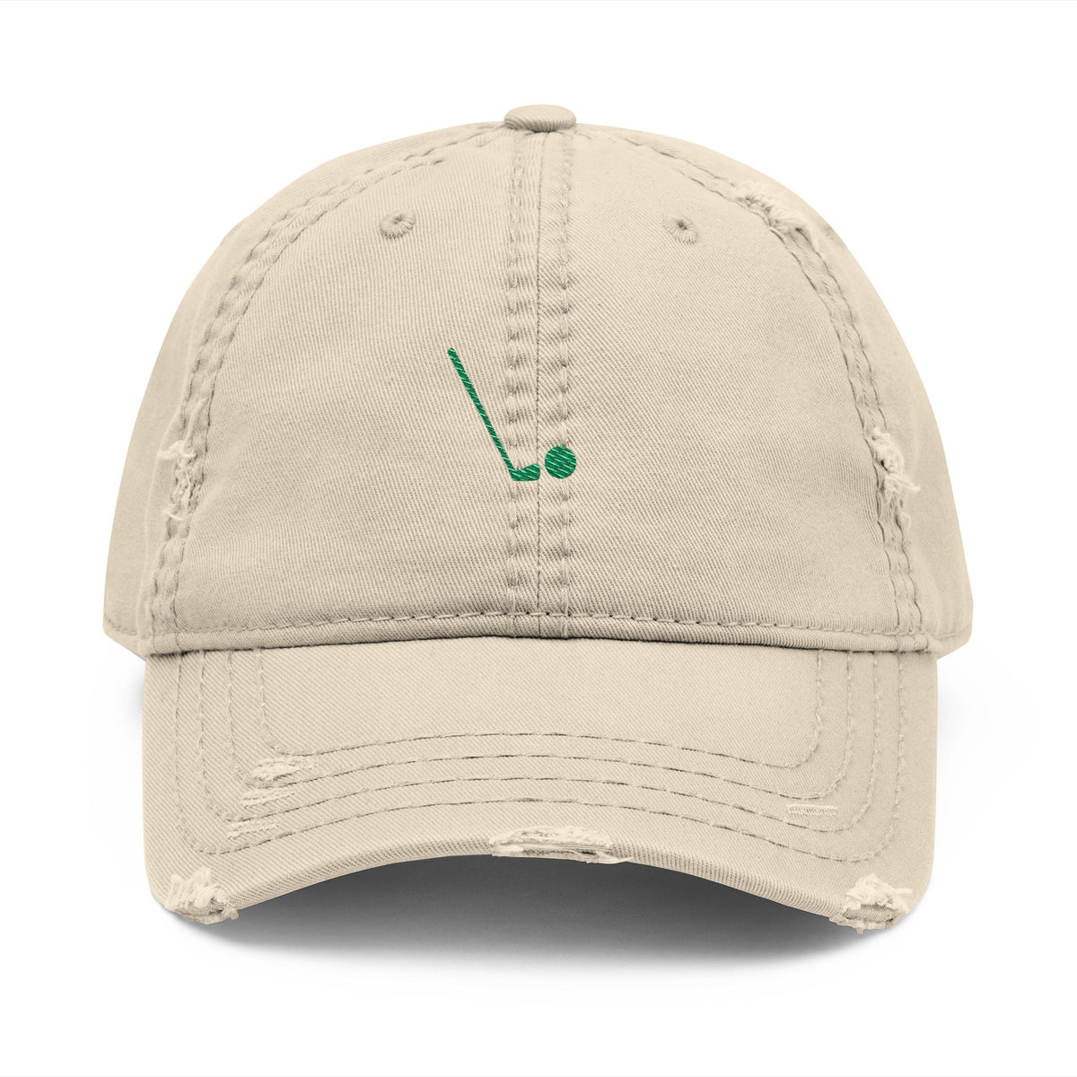Seven Iron Dad Hat in Khaki, front view
