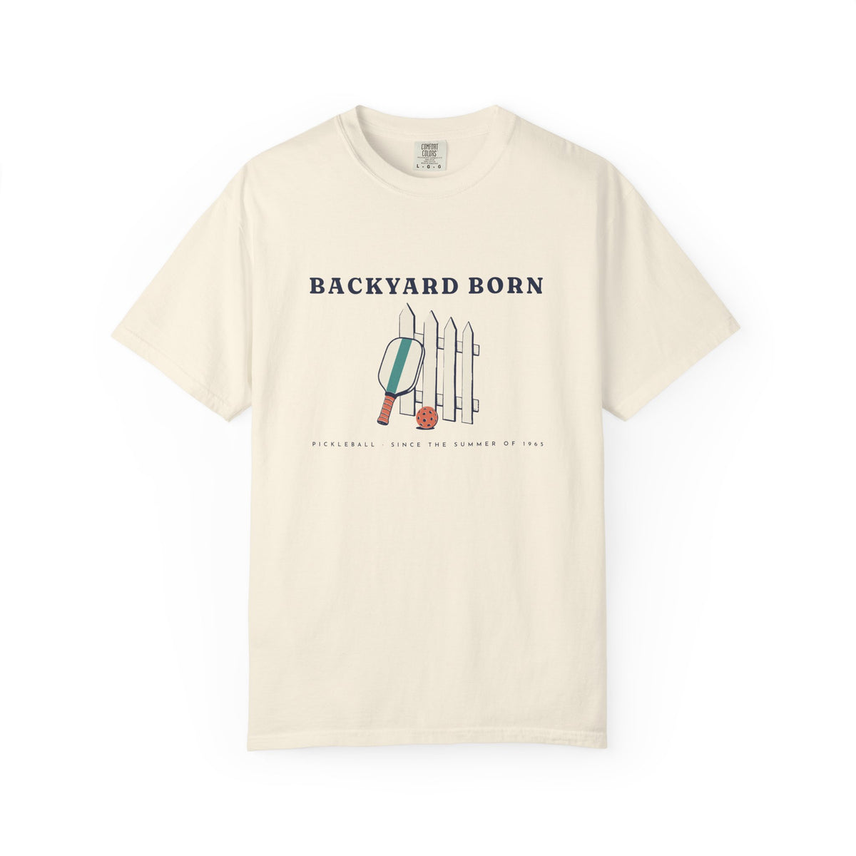 Backyard Born Tee in Ivory, front view