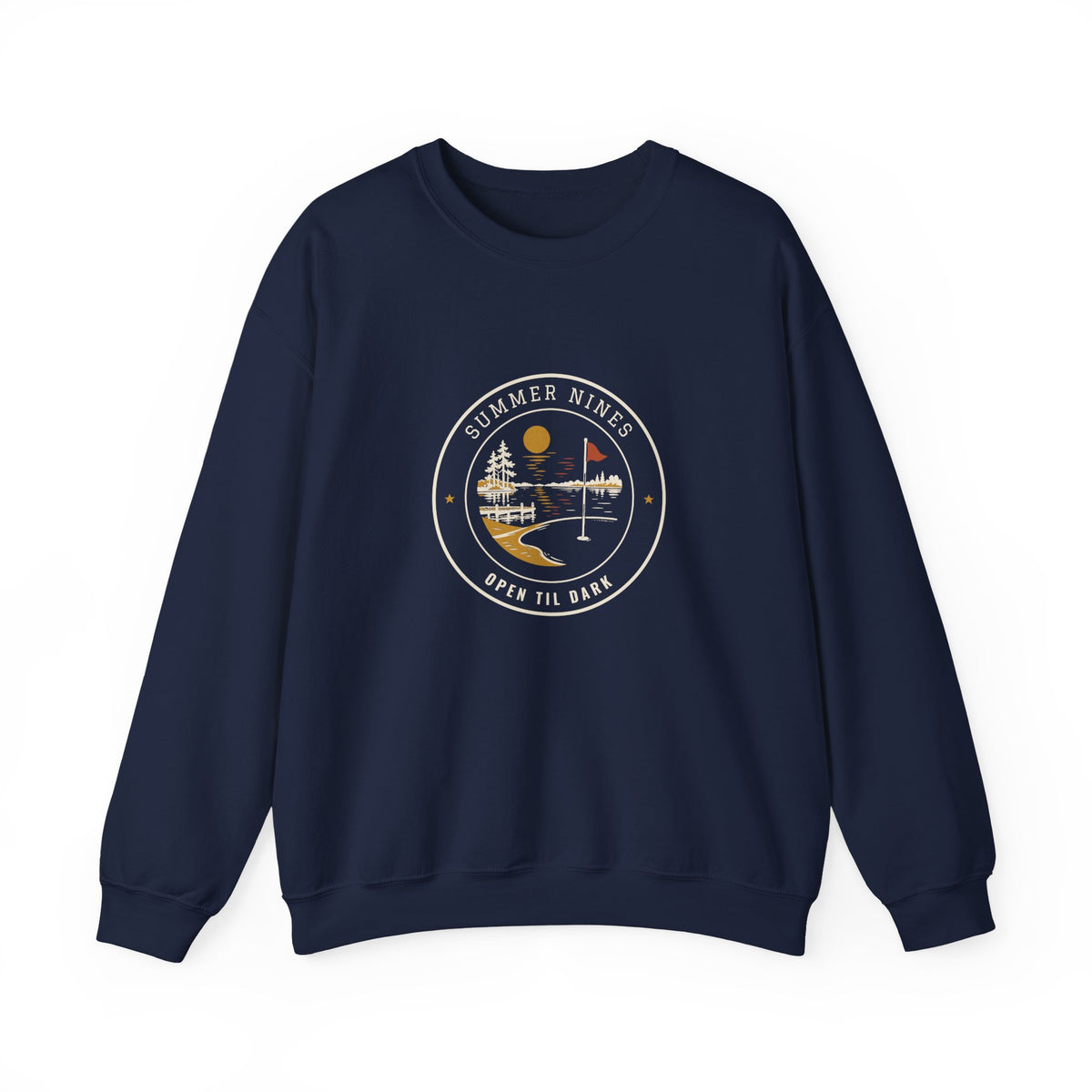 Summer Nines Crewneck in Navy, front view