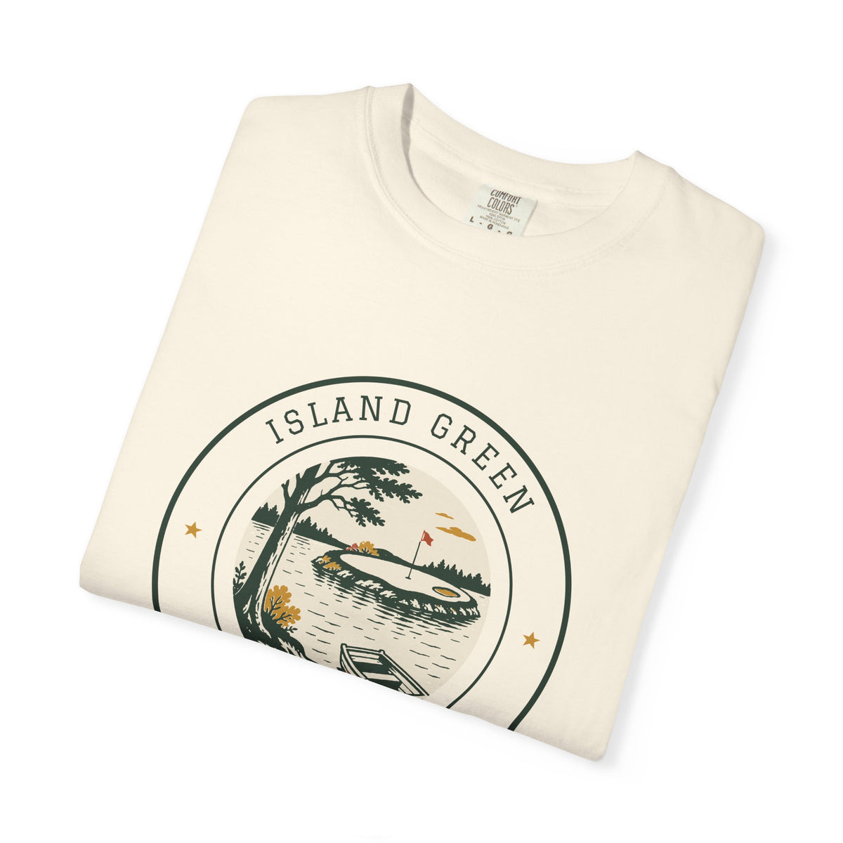 Island Green Tee in Ivory, folded