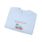 Weekend Doubles Crewneck in Light Blue, folded