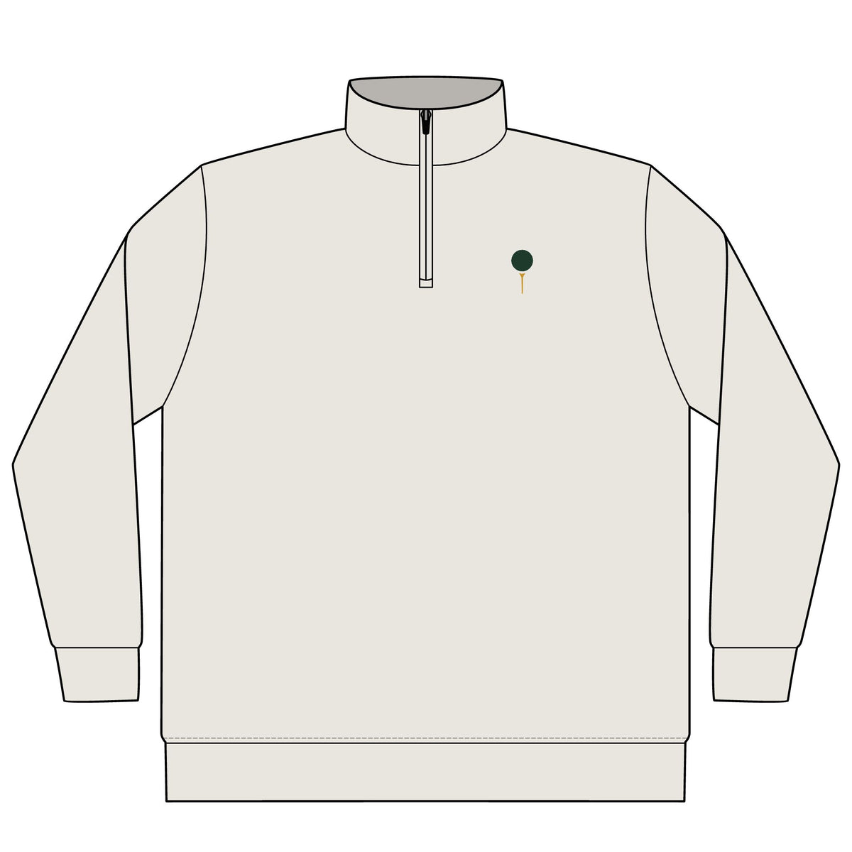 Tee & Ball Quarter-Zip in Bone, front view