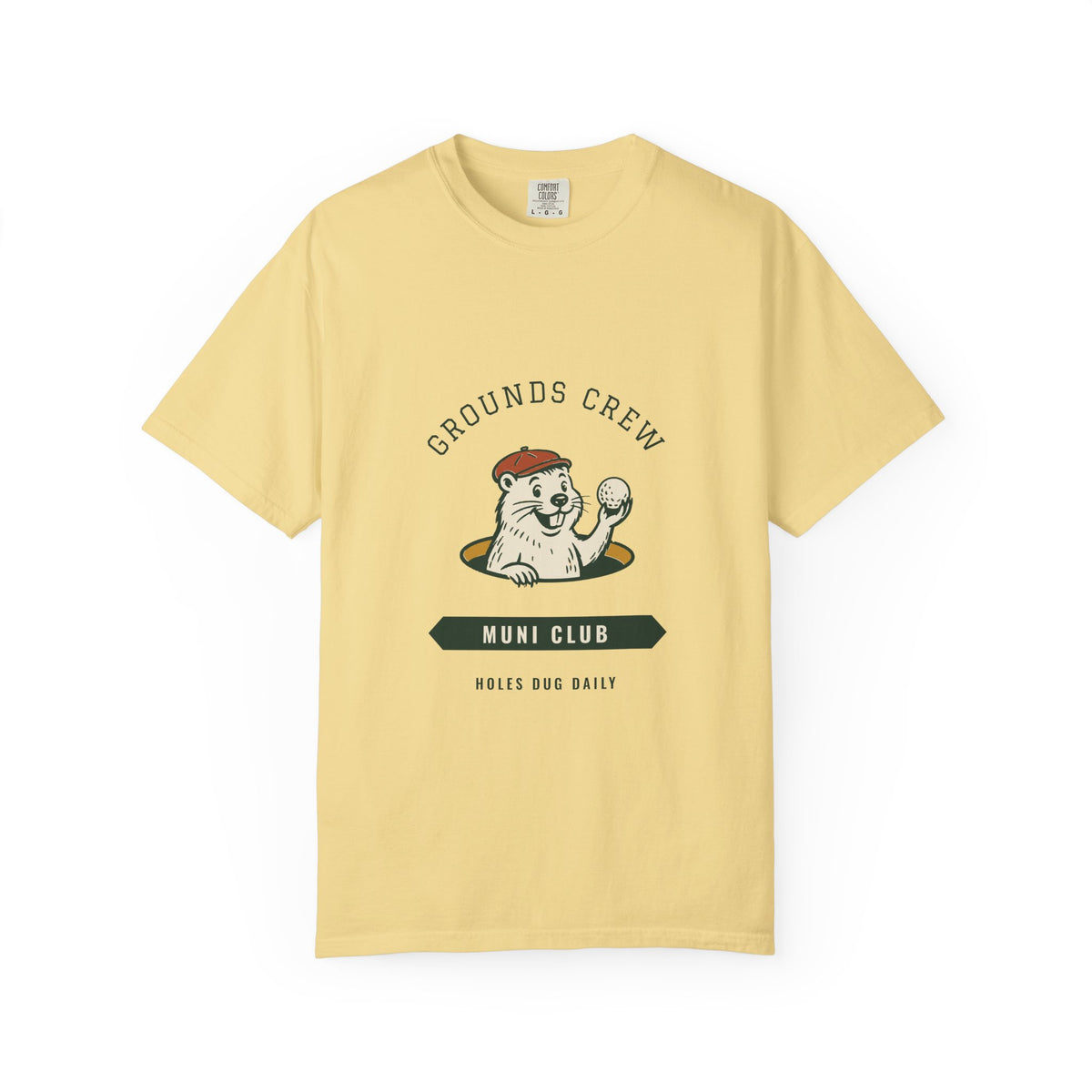 Grounds Crew Tee in Butter, front view