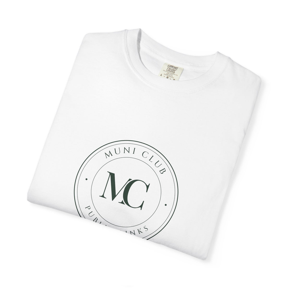 MC Monogram Crest Tee in White, folded
