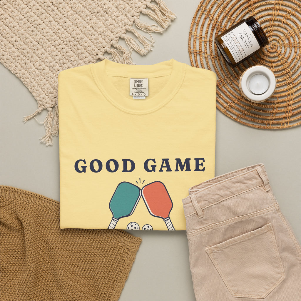 Tap Paddles Tee in Butter, flat lay