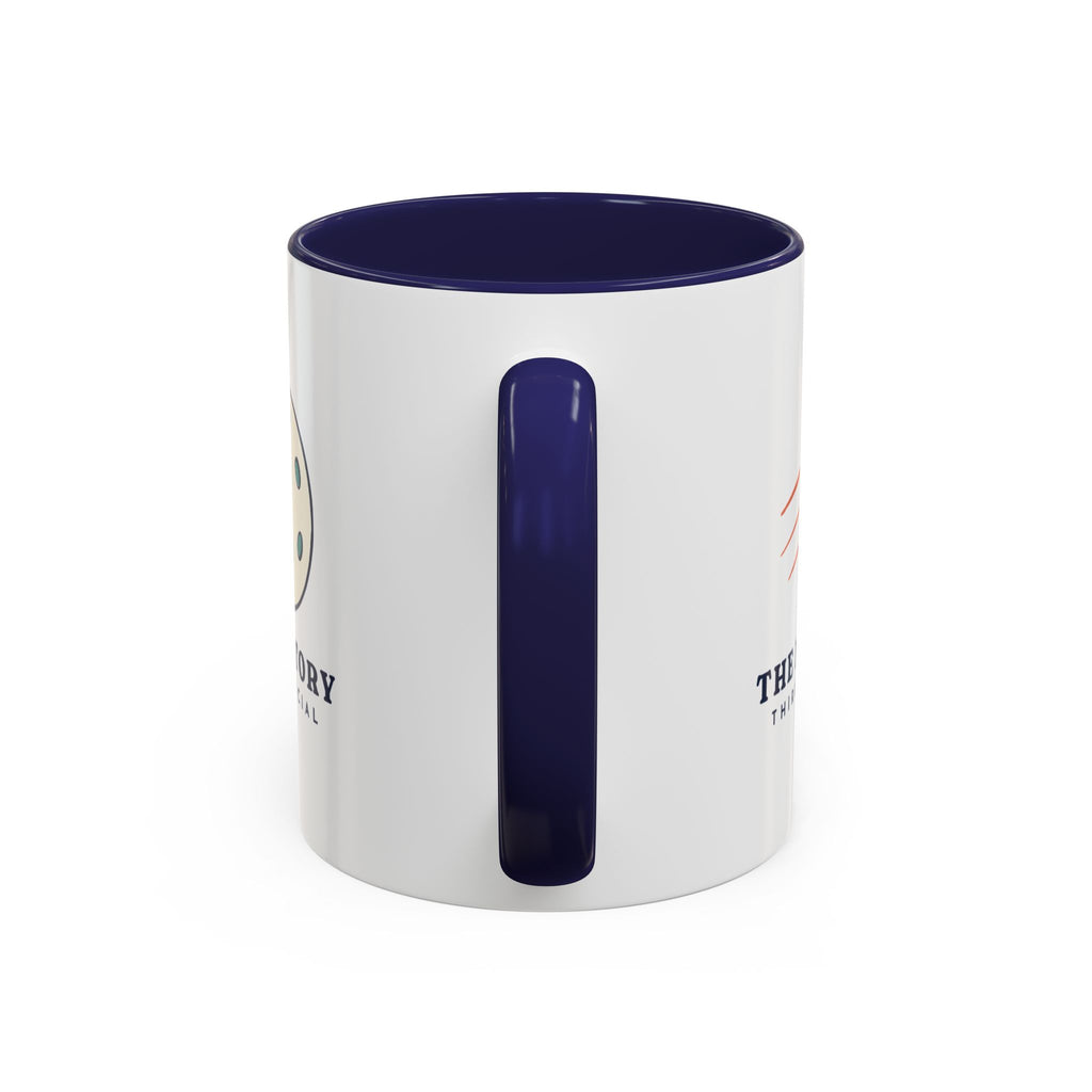 The Hole Story Mug in Navy, handle view