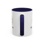 The Hole Story Mug in Navy, handle view