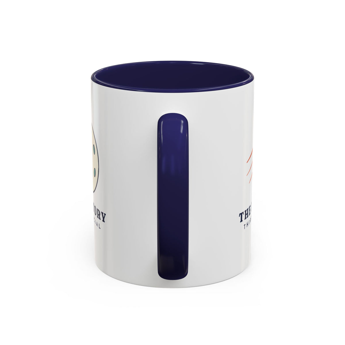 The Hole Story Mug in Navy, handle view