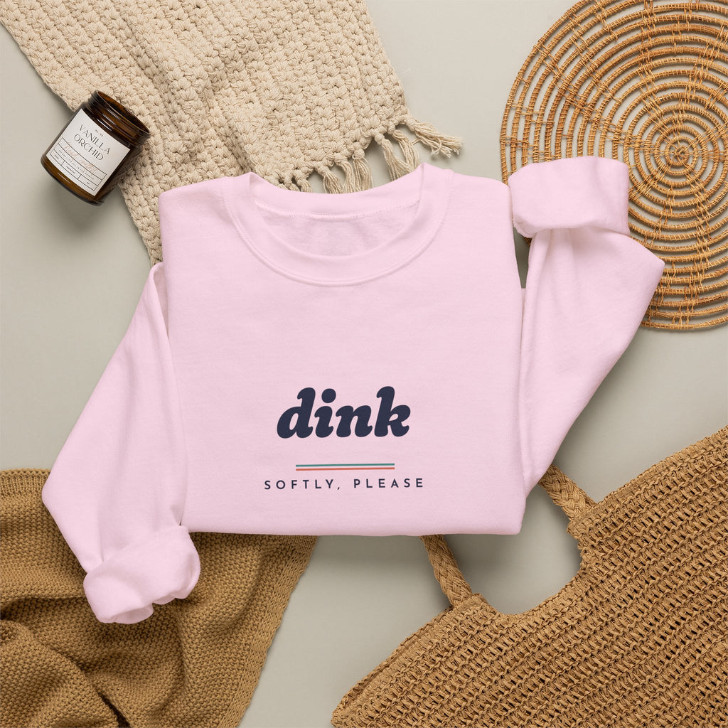 Dink Crewneck in Light Pink, flat lay