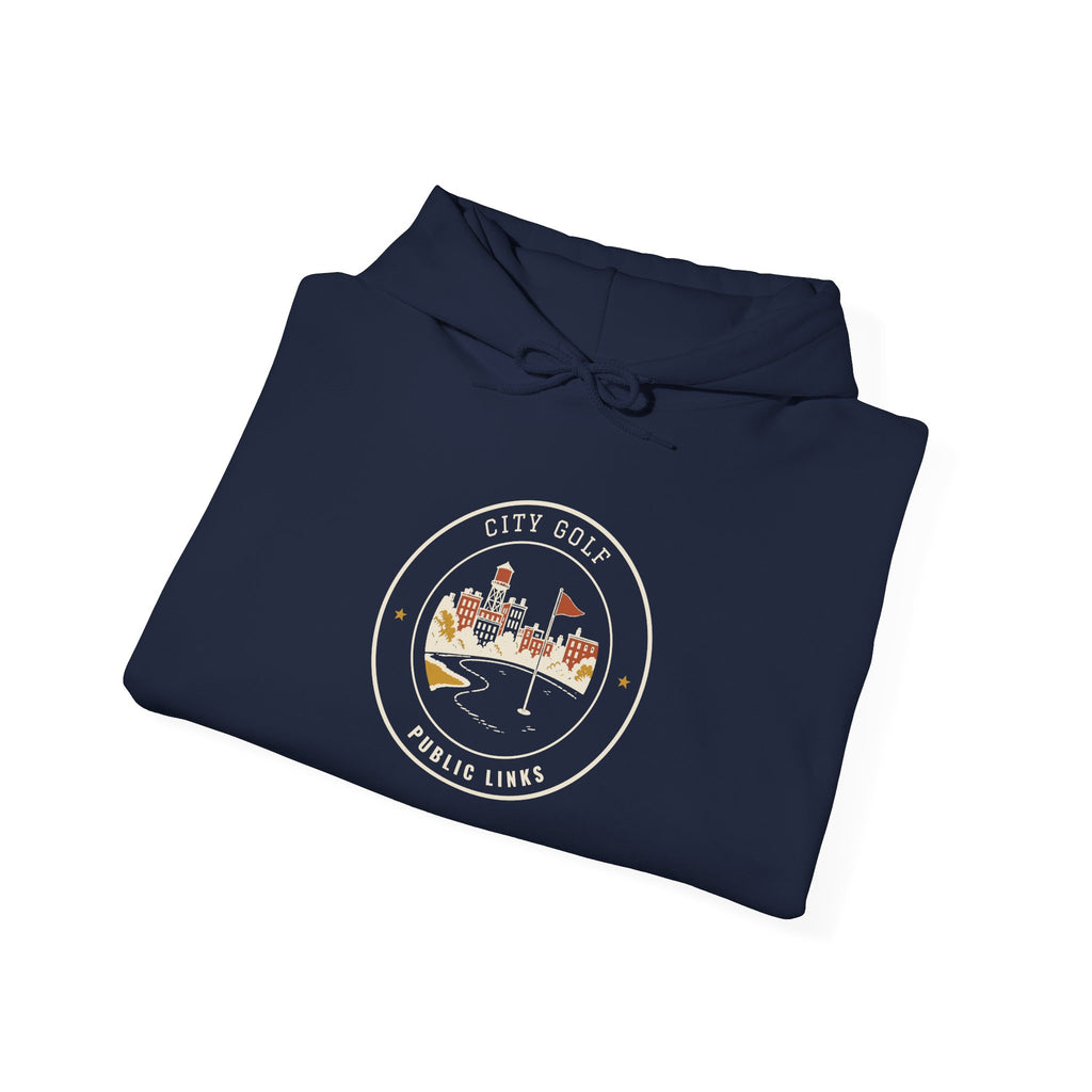 City Golf Hoodie in Navy, folded