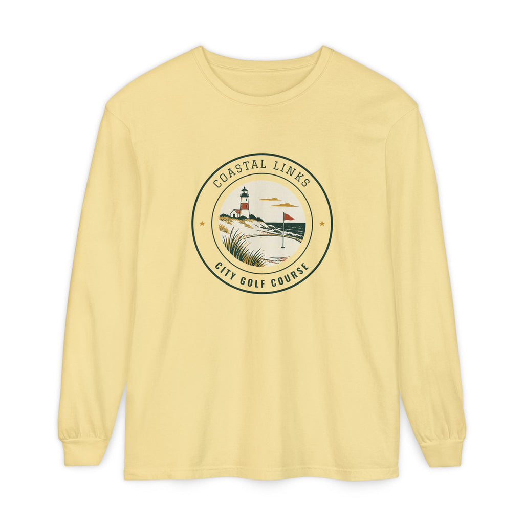 Coastal Links Long Sleeve Tee in Butter, front view