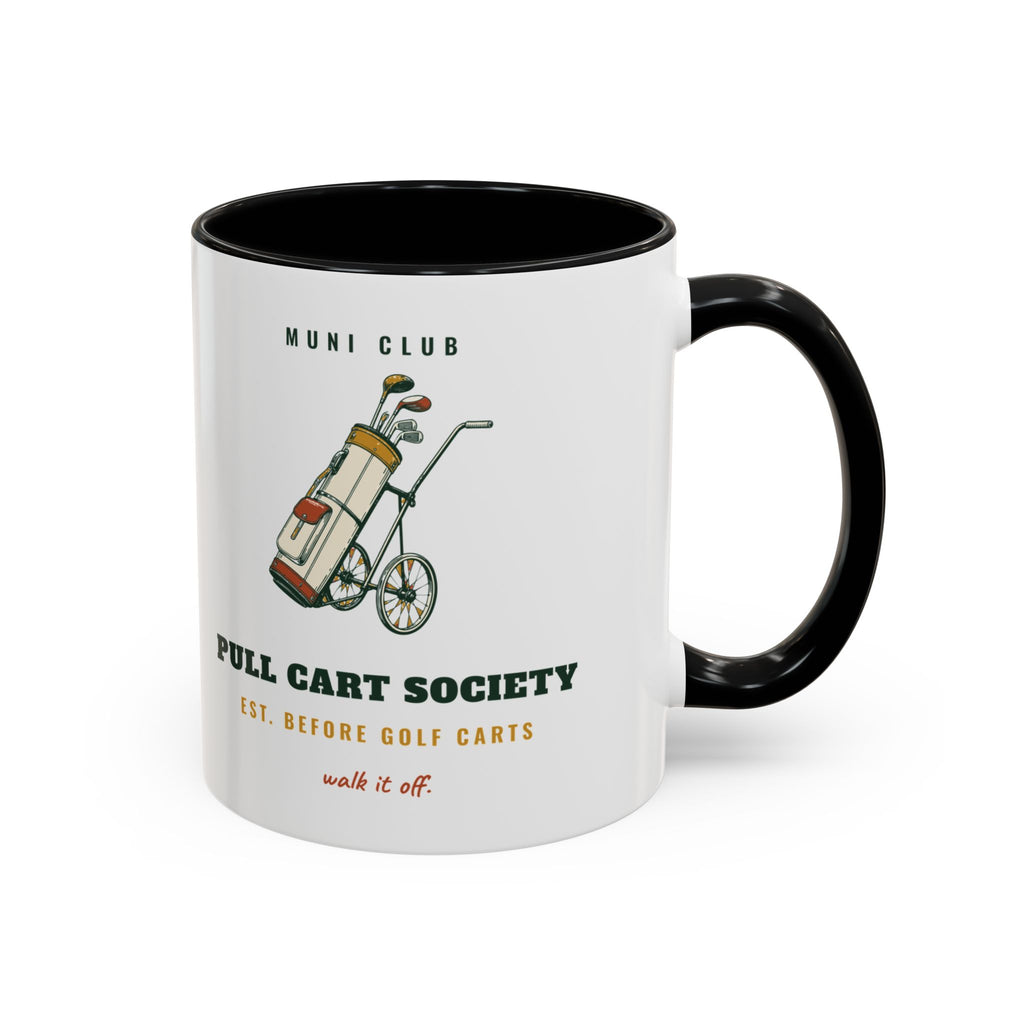 Pull Cart Society Mug in Black, right side