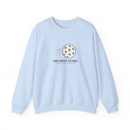 The Hole Story Crewneck in Light Blue, front view