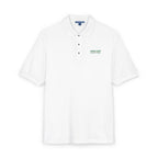 Public Links Polo in White, embroidery close-up