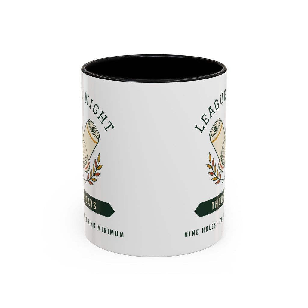 League Night Mug in Black, corner view