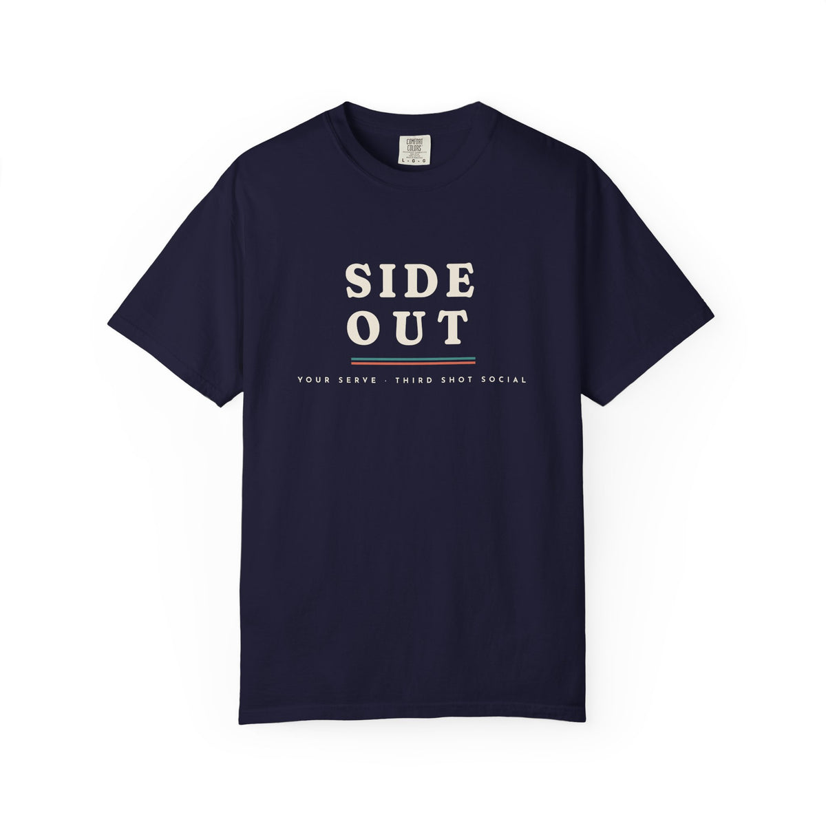Side Out Tee in True Navy, front view