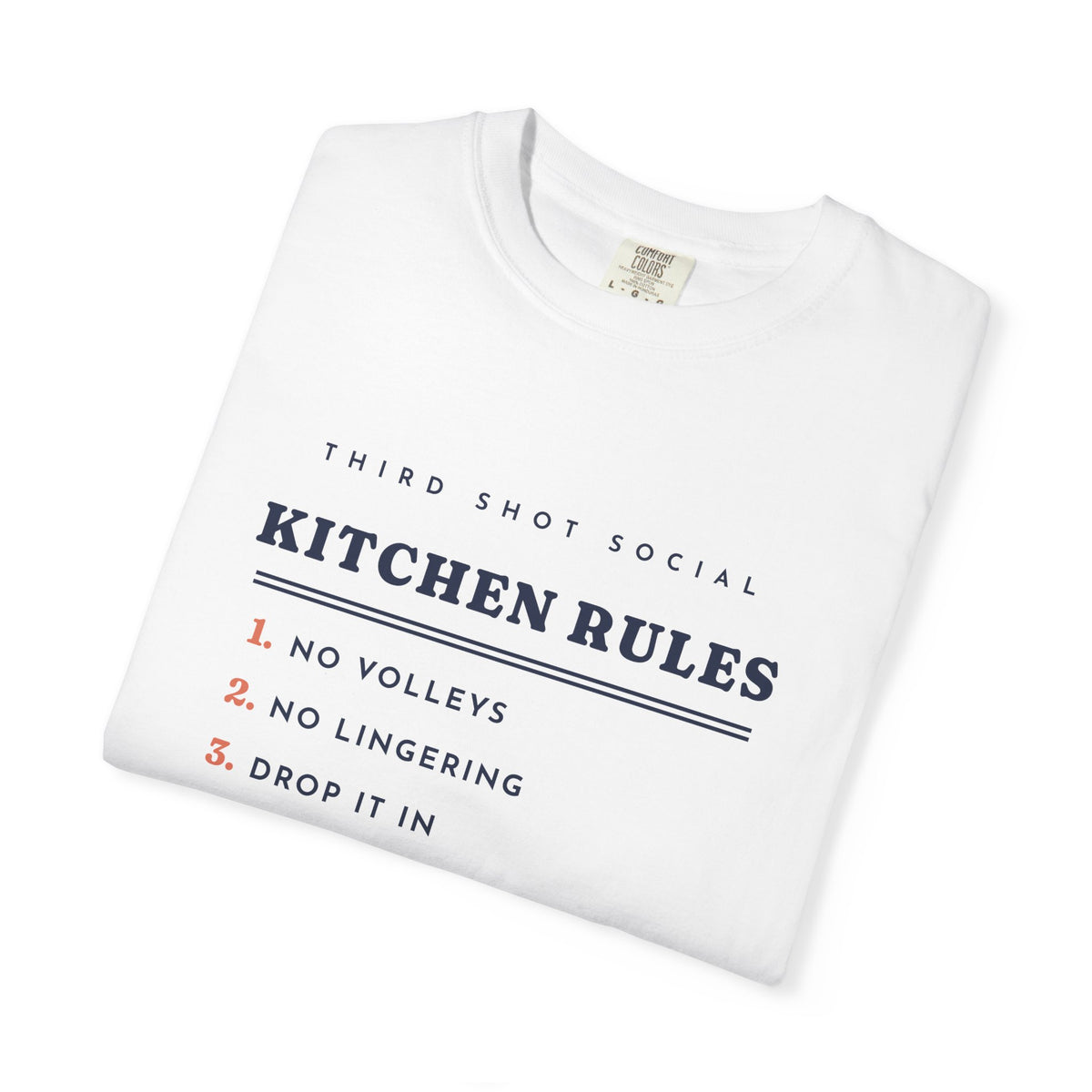 Kitchen Rules Tee in White, folded