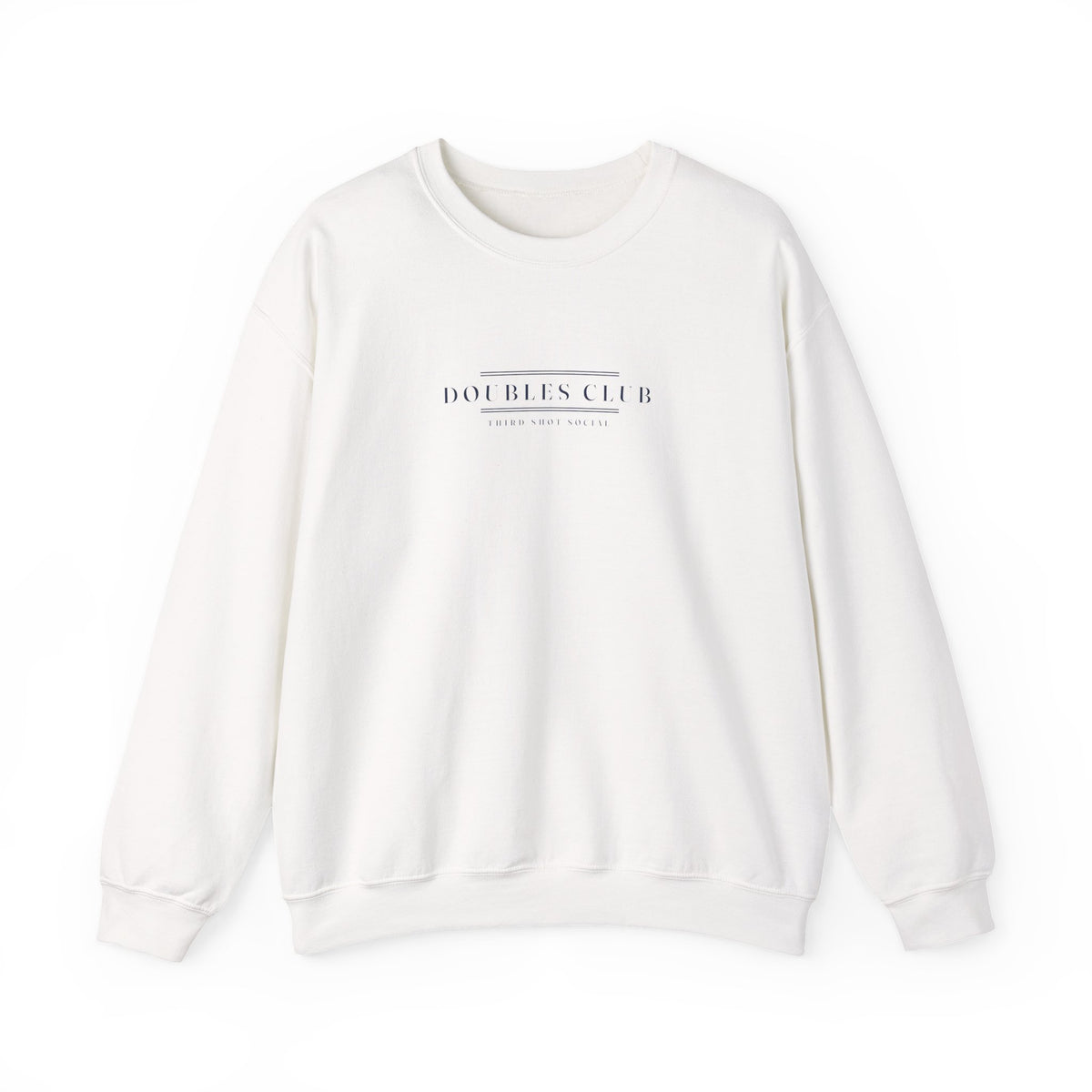 Doubles Club Crewneck in White, front view