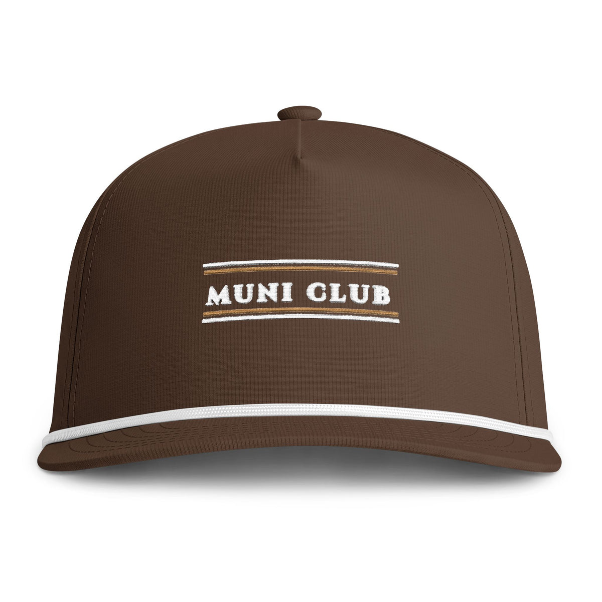 Club Stripe Rope Cap in Espresso, front view