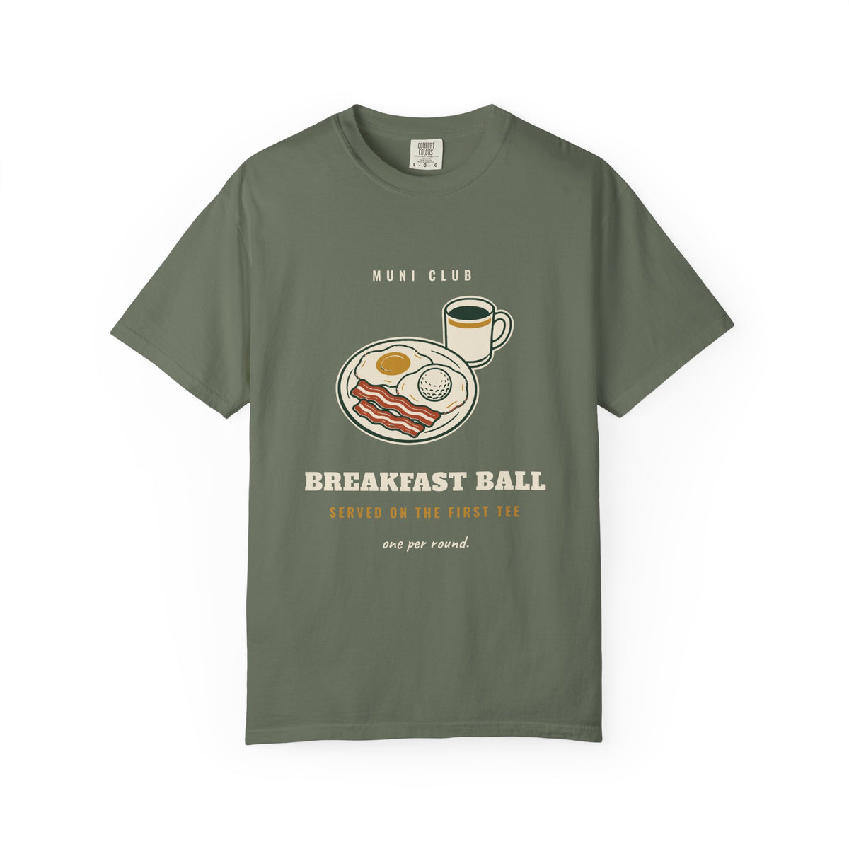 Breakfast Ball Tee in Moss, front view