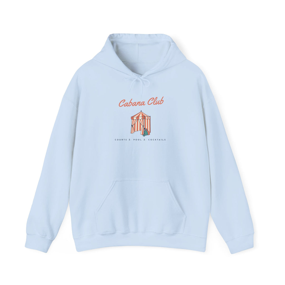 Cabana Club Hoodie in Light Blue, front view