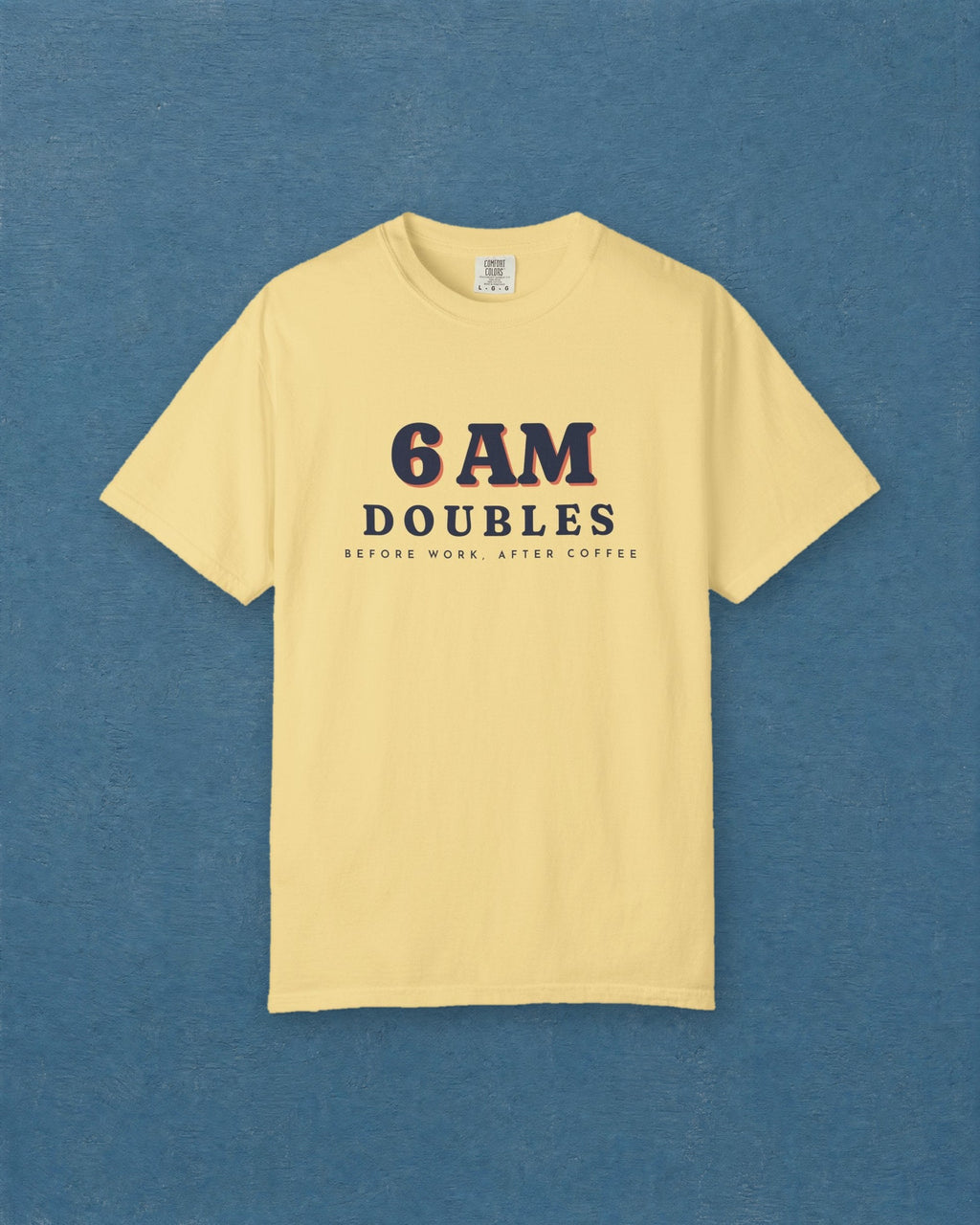 6 AM Doubles Tee in Butter, styled