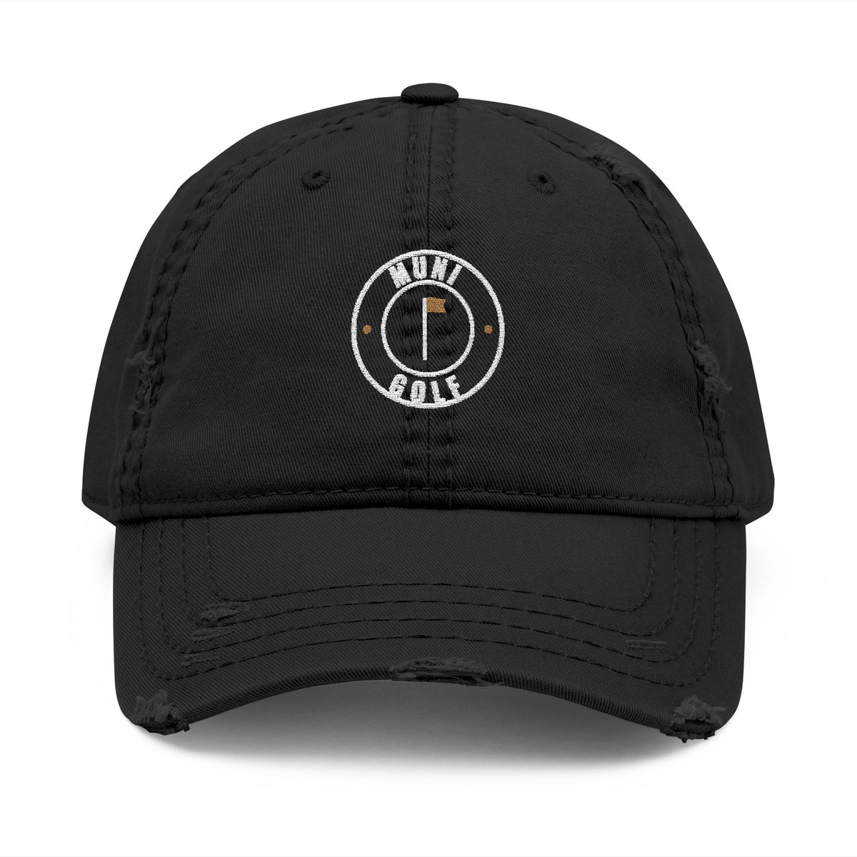 Muni Golf Seal Dad Hat in Black, front view