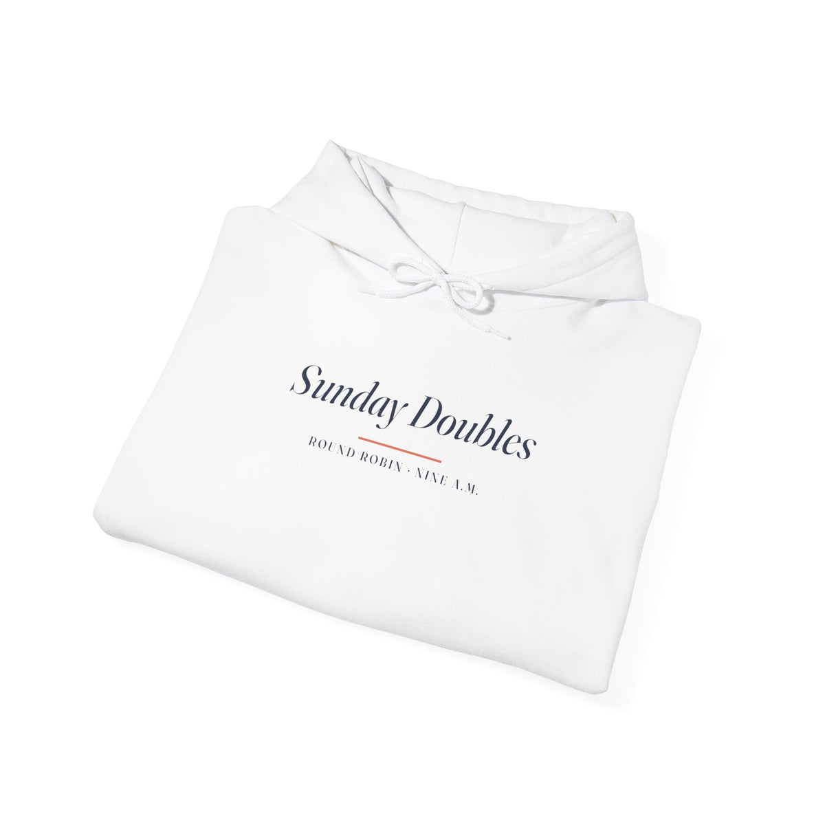 Sunday Doubles Hoodie in White, folded