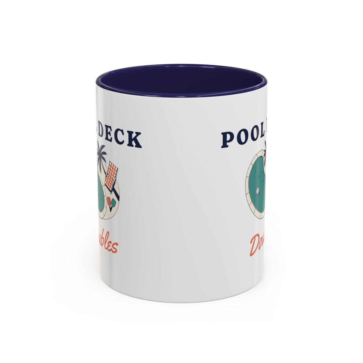 Pool Deck Doubles Mug in Navy, corner view