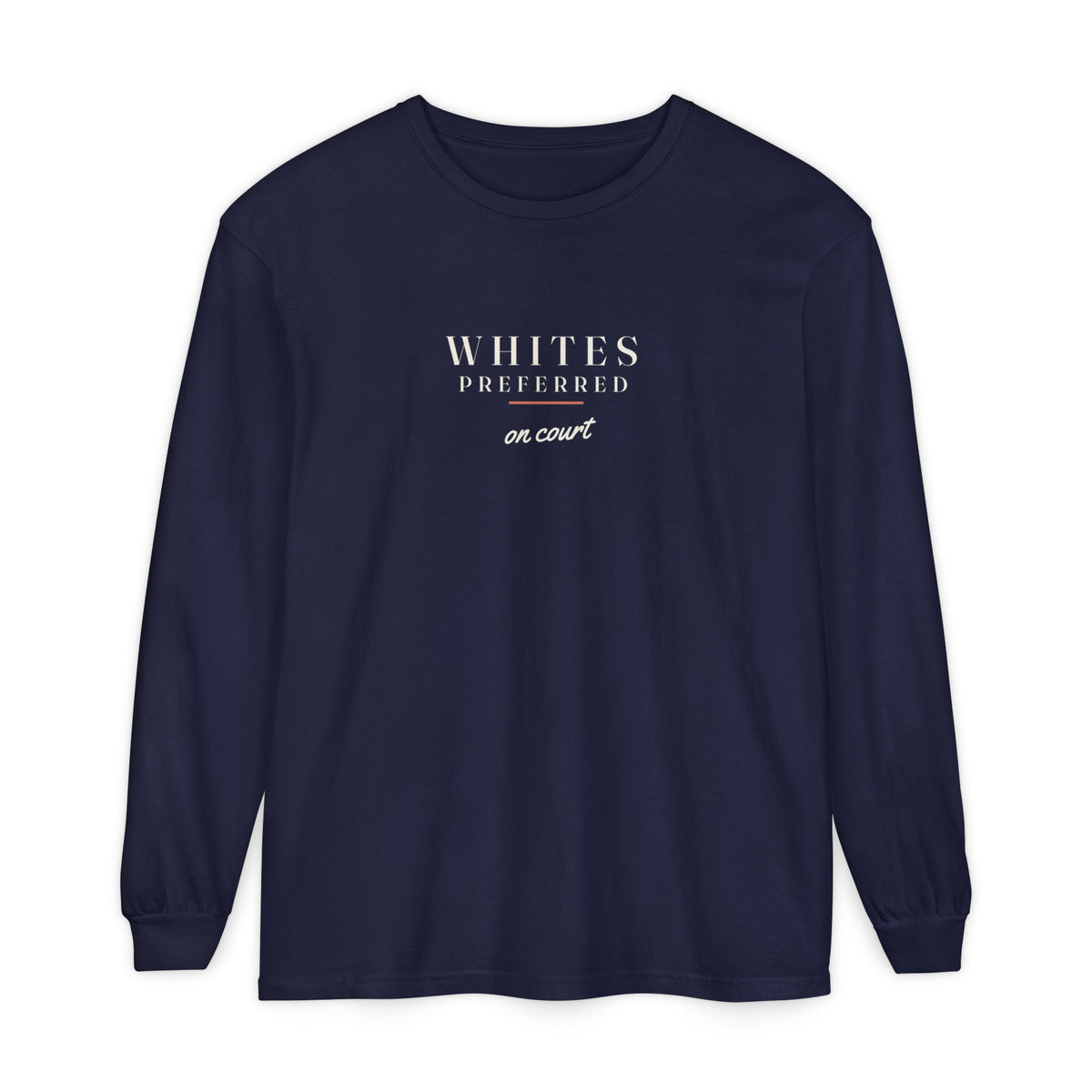 Whites Preferred Long Sleeve Tee in True Navy, front view