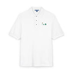 No. 9 Polo in White, embroidery close-up