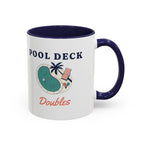 Pool Deck Doubles Mug in Navy, design, handle right
