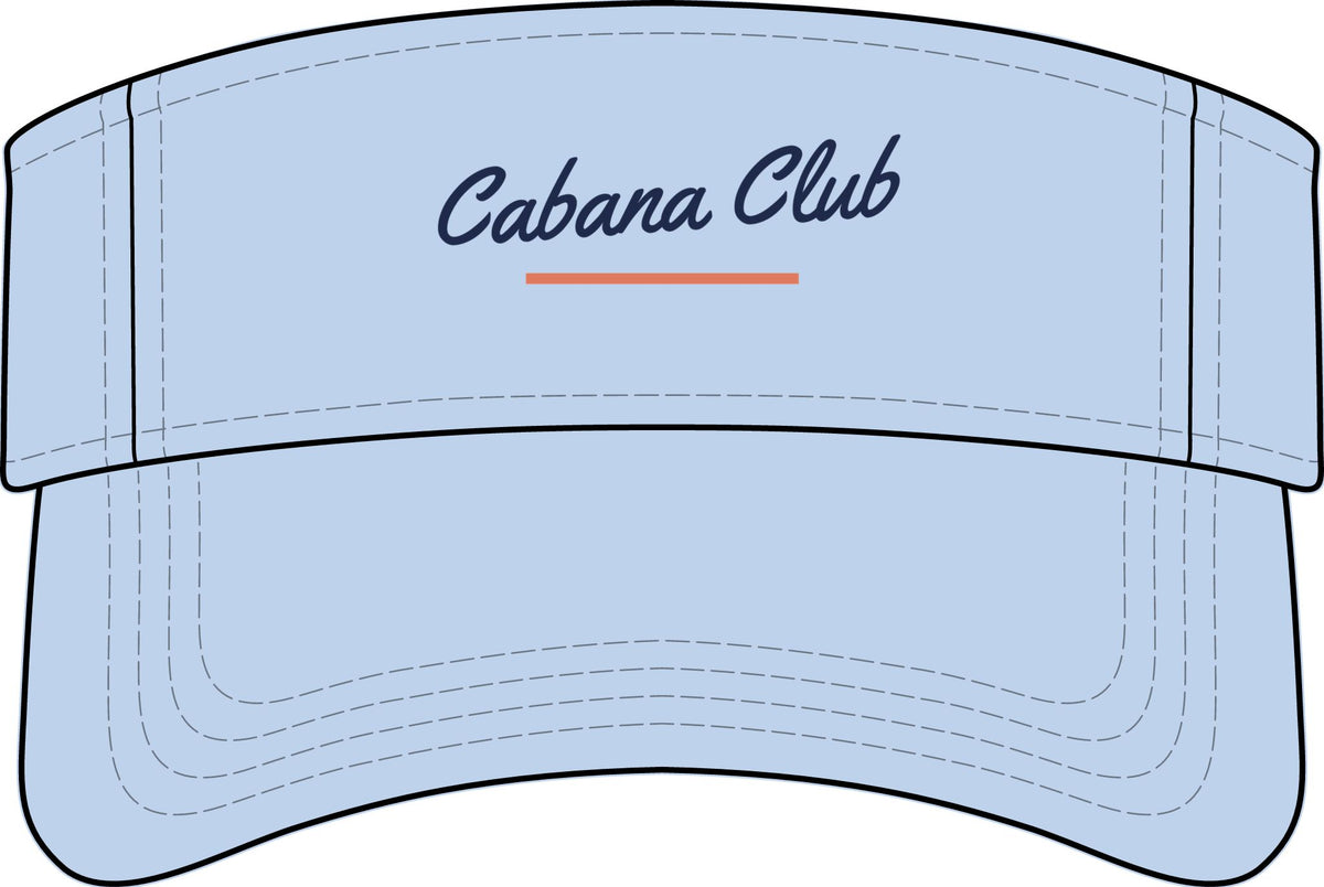 Cabana Club Visor in Baby Blue, front view