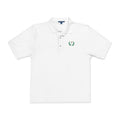 Laurel Flag Polo in White, front view