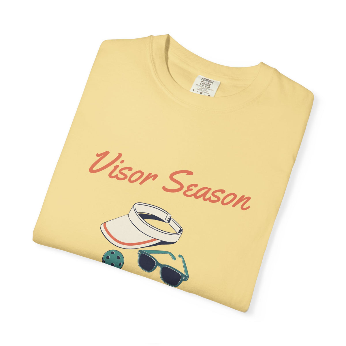 Visor Season Tee in Butter, folded
