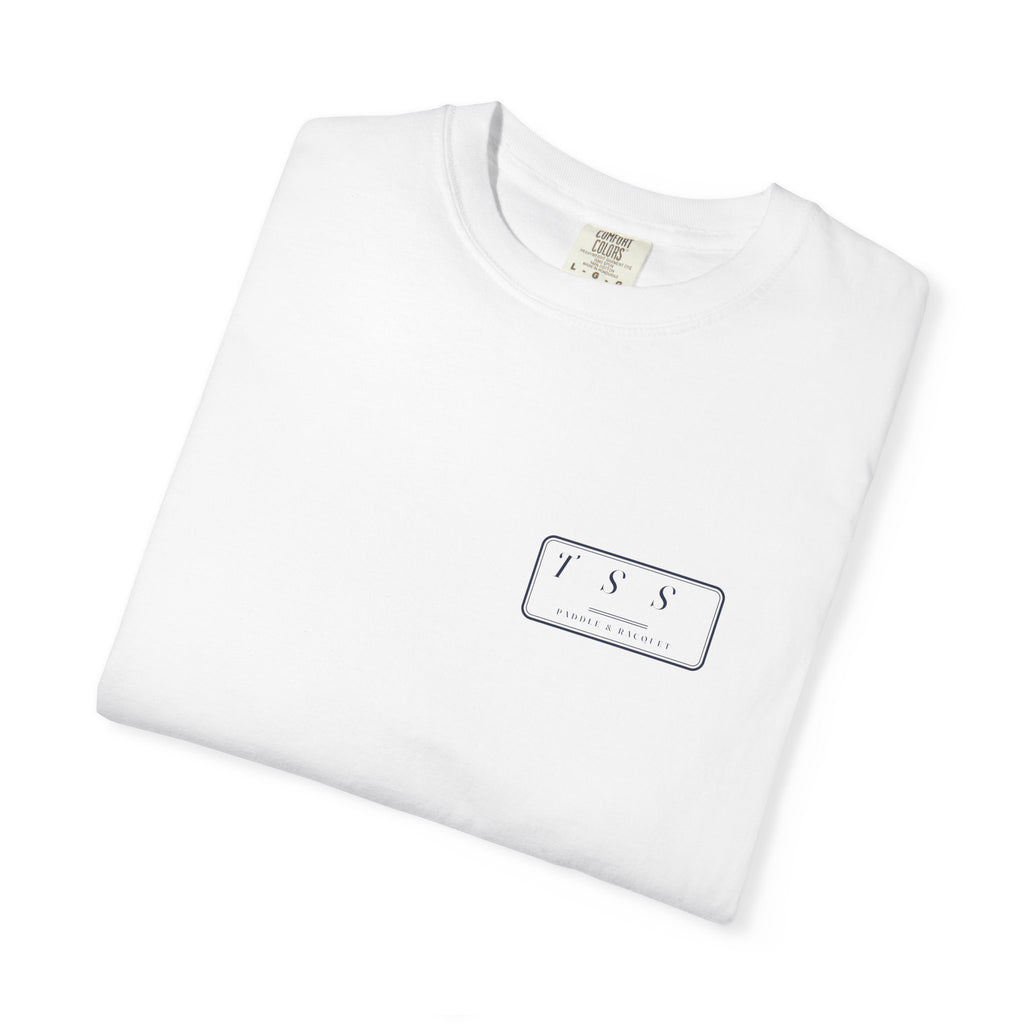 Monogram Shield Tee in White, folded
