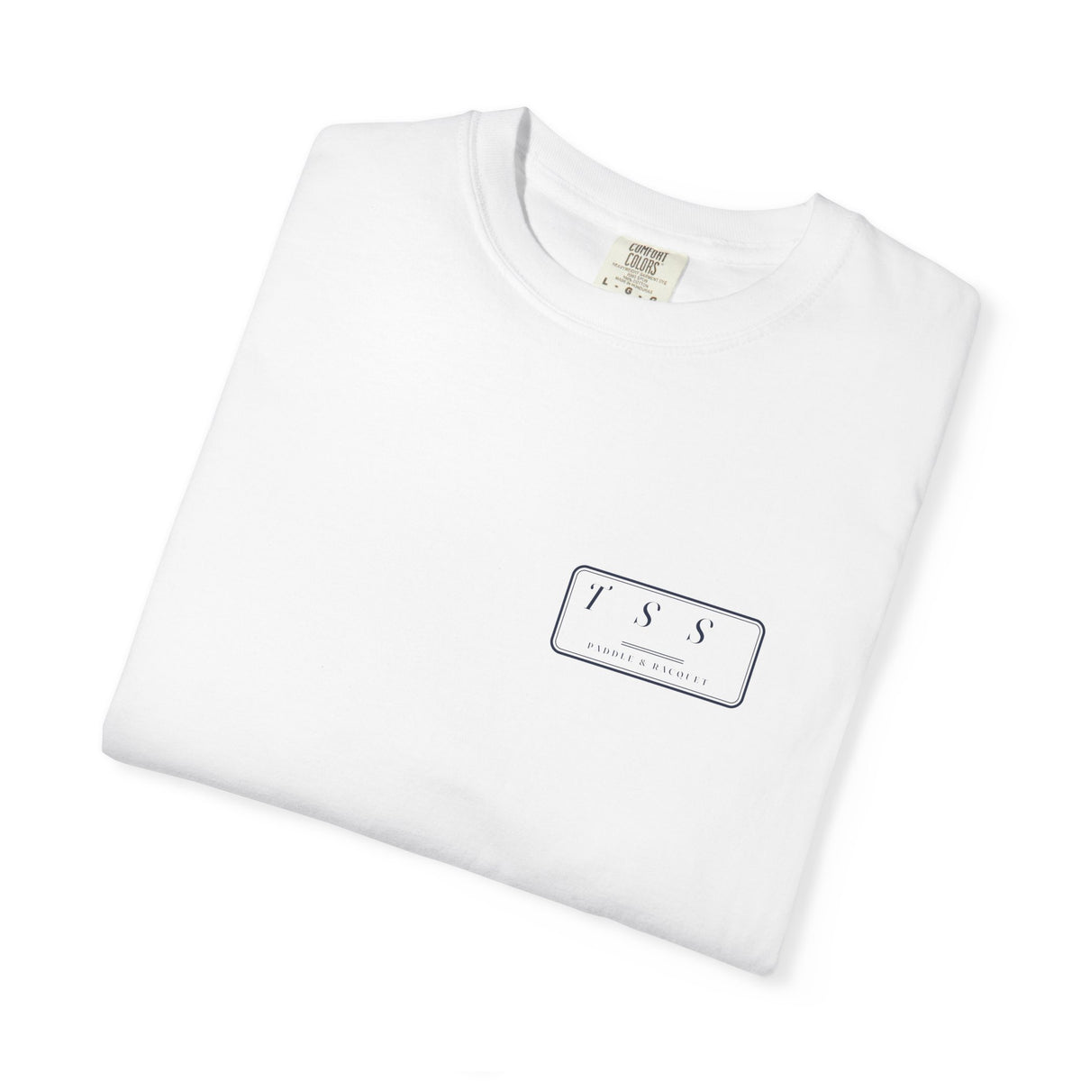 Monogram Shield Tee in White, folded