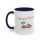 Weekend Doubles Mug in Navy, design, handle left