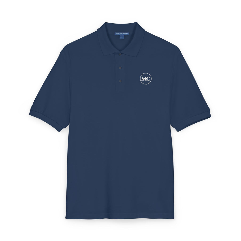 MC Monogram Polo in Navy, embroidery close-up