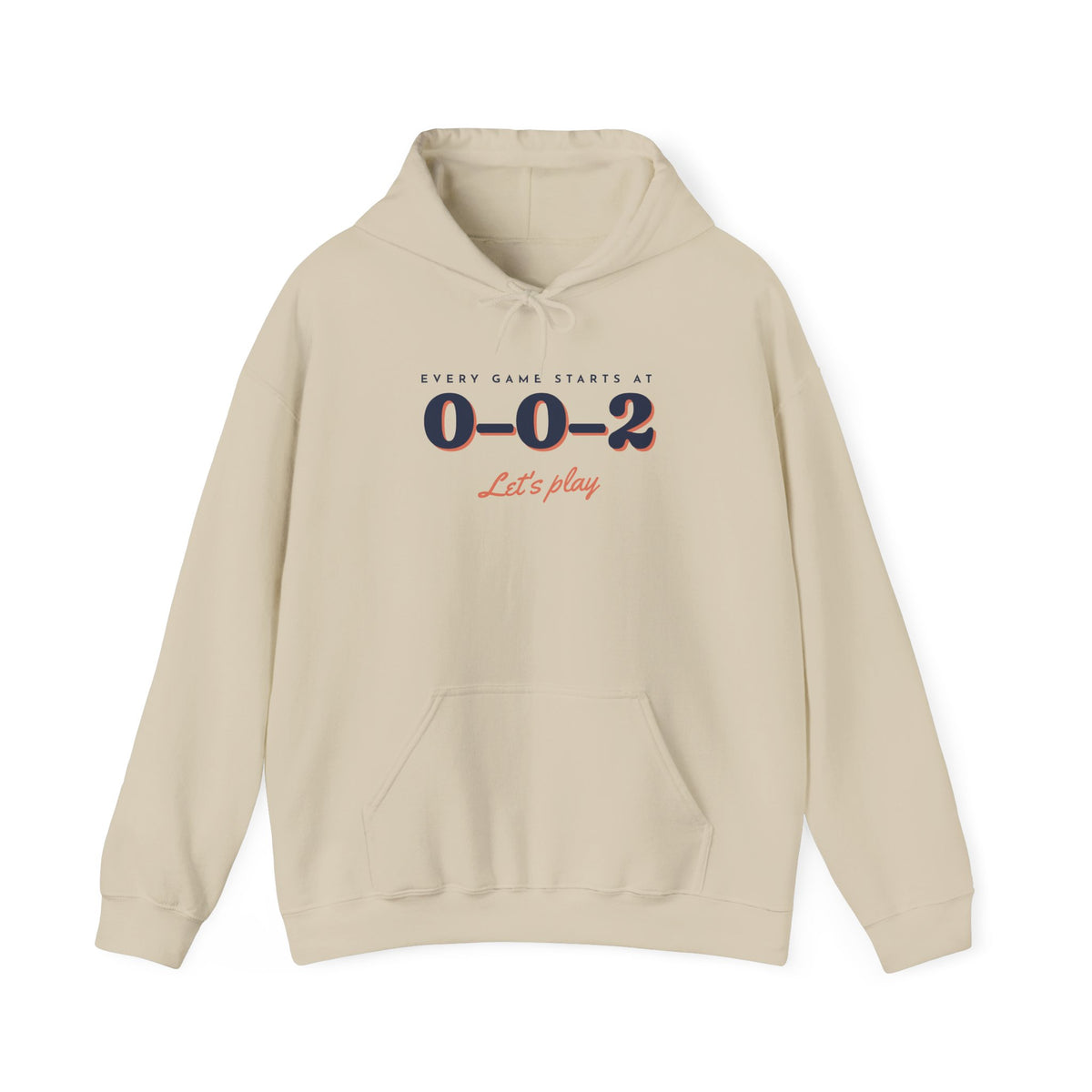 0–0–2 Hoodie in Sand, front view