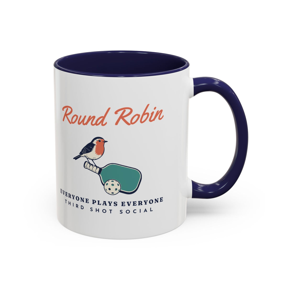 Round Robin Mug in Navy, design, handle right