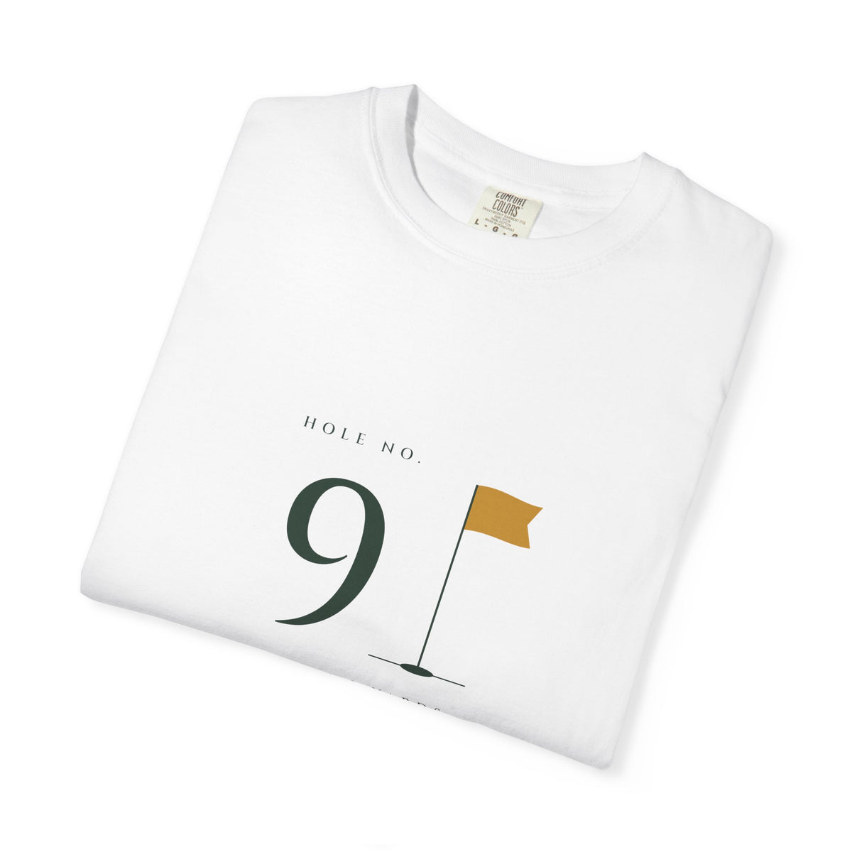 No. 9 Tee in White, folded