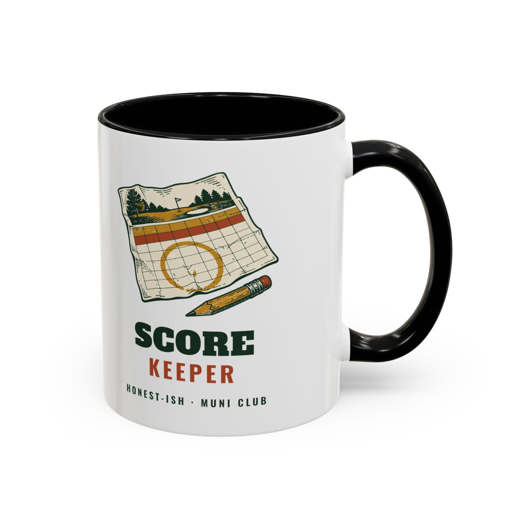 Score Keeper Mug in Black, design, handle right
