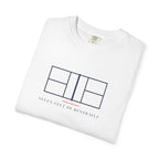 Net Line Tee in White, folded