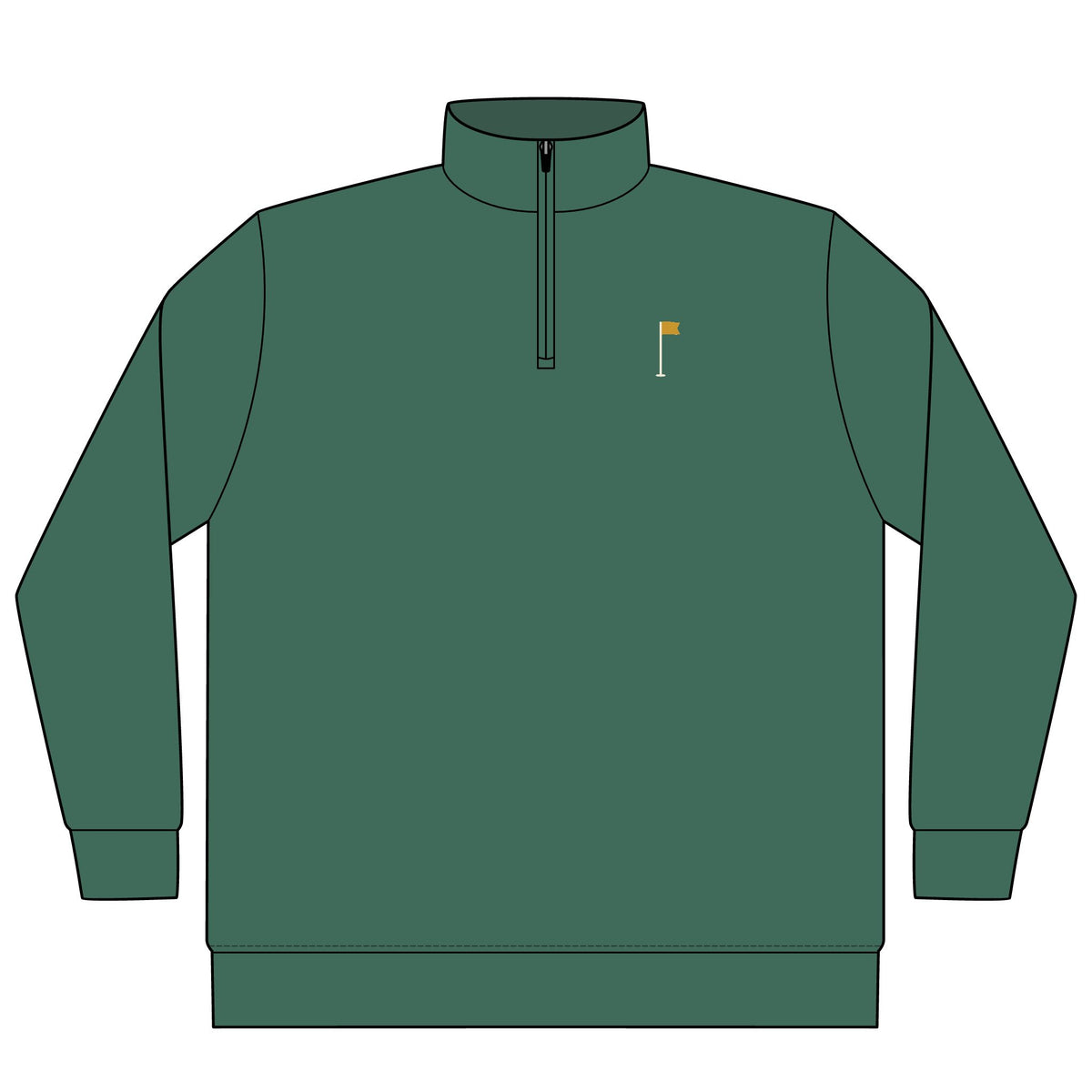 Flagstick Quarter-Zip in Alpine Green, front view