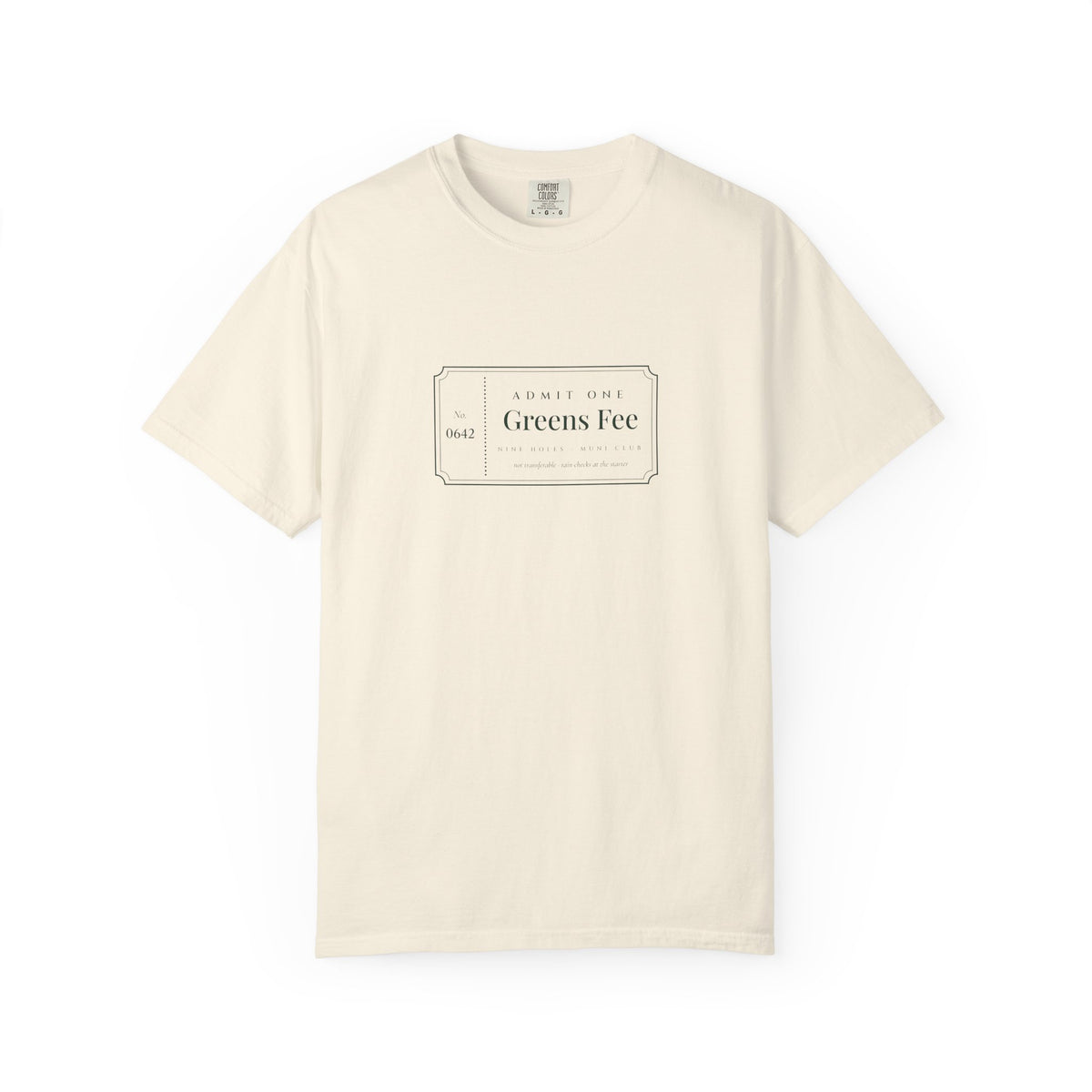 Greens Fee Tee in Ivory, front view
