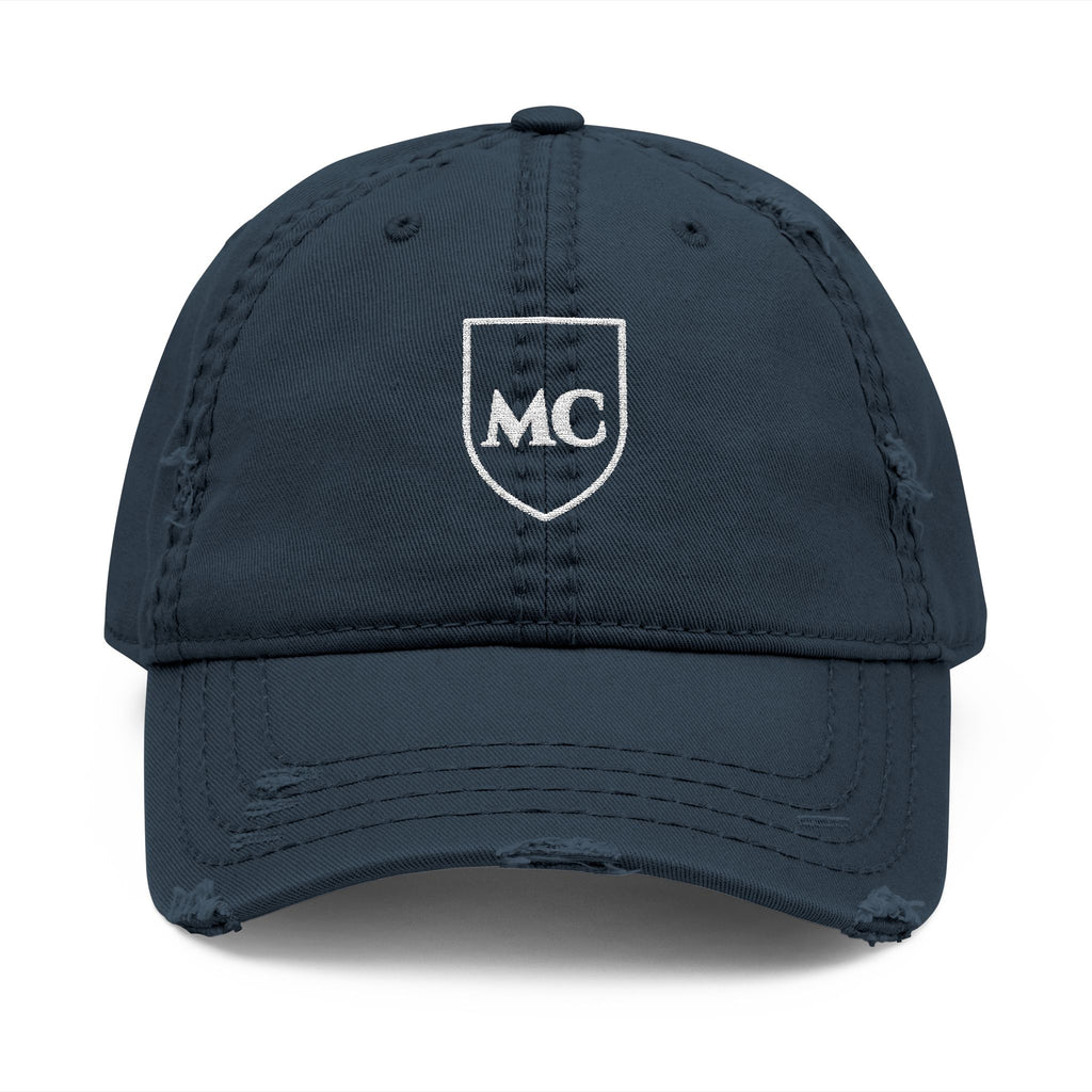 MC Shield Dad Hat in Dark Navy, front view