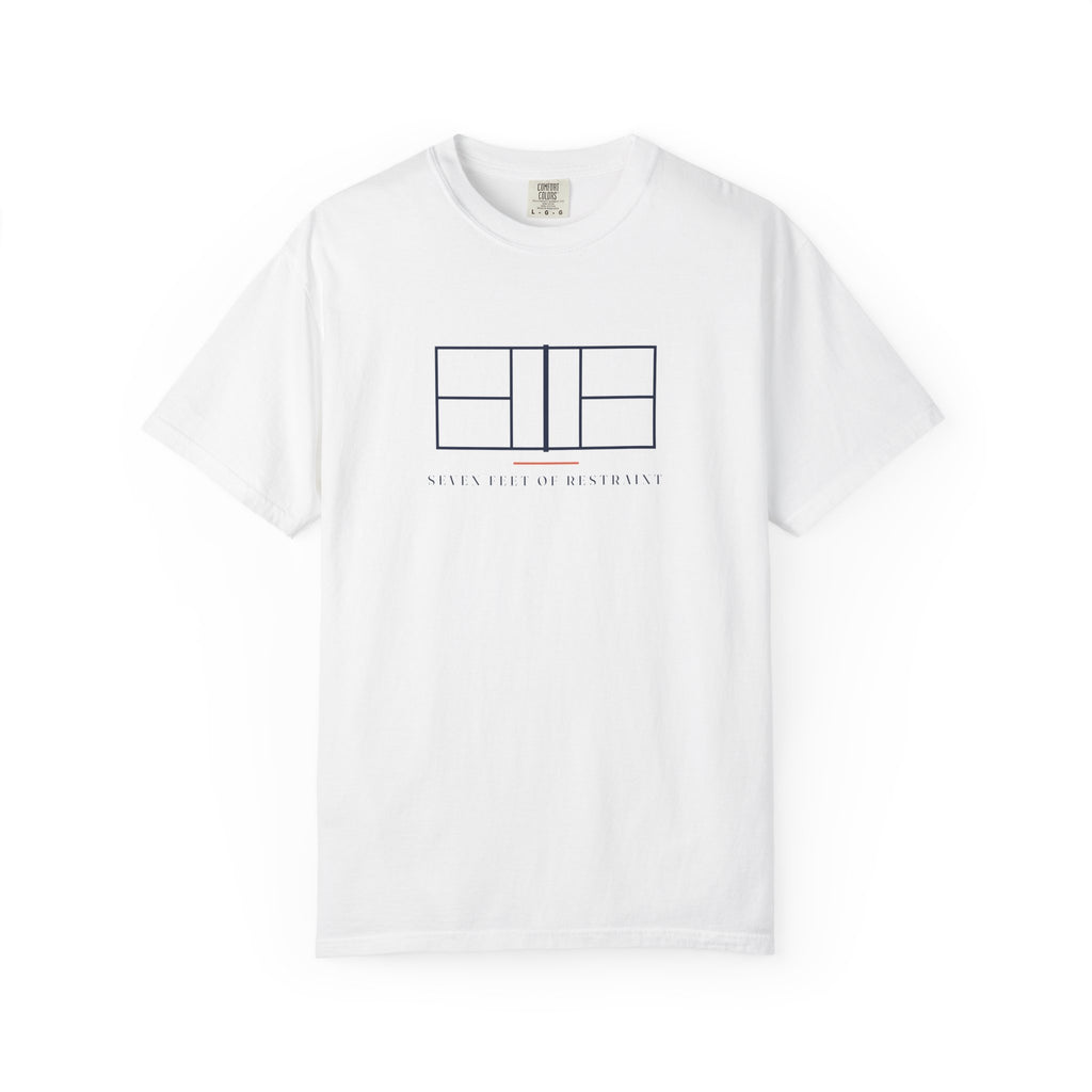 Net Line Tee in White, front view