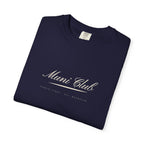 Muni Club Script Tee in True Navy, folded
