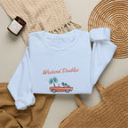 Weekend Doubles Crewneck in Light Blue, flat lay